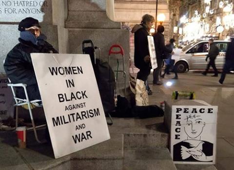 Women in Black protest in London, 14 December 2018