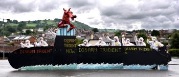 Mock Trident submarine protests at AWE Burghfield, June 2016