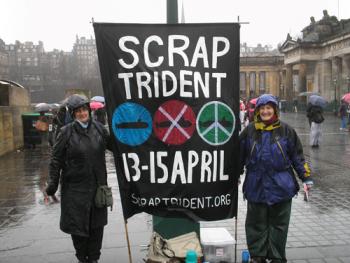A vigil on The Mound, Edinburgh Photo: Stop Trident