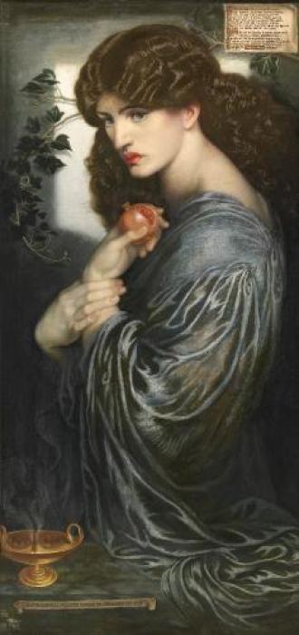 Jane Morris is the model for Proserpine by Dante Gabriel Rossetti, 1877. Private Collection image