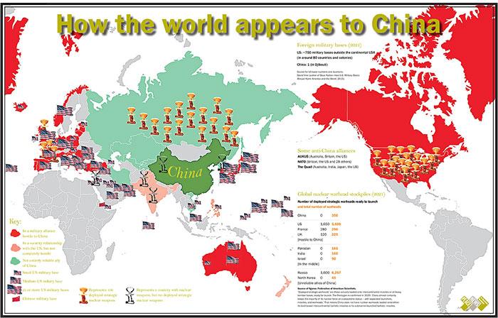 How the world appears to China - map