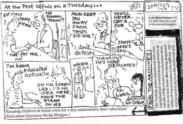 Sarah Guthrie cartoon: 'At the post office on a Tuesday ...'